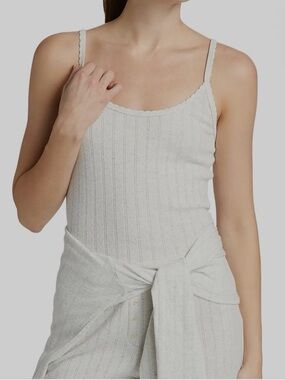 Leset Pointelle Grey Tank